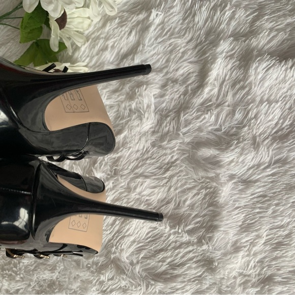 ASOS BLACK PATENT LEATHER HEELS STRAPPY SEXY - Picture 5 of 8